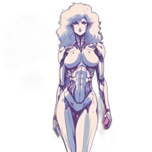 robot, dress, creature, concept art, cyberpunk, fantasy art, watercolor, outer space transparent PNG cut-out