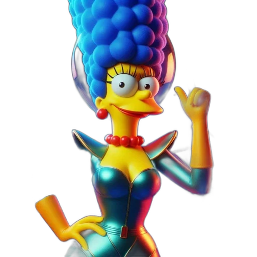 crown, staff, 3d render, concept art, cartoon, vaporwave, marge, simpson transparent PNG cut-out