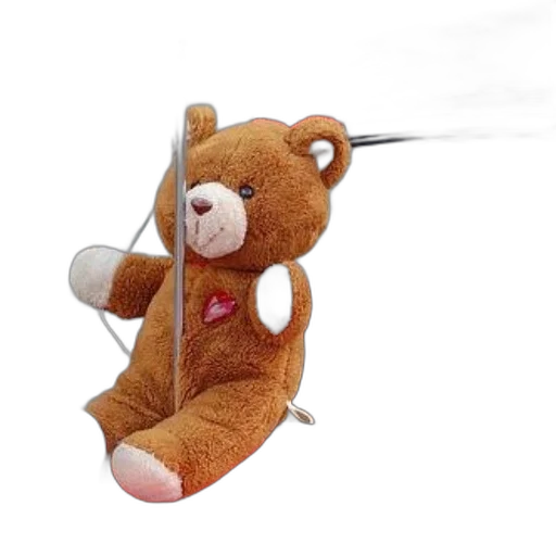 staff, weapon, brown, teddy, bear, heart, chest, sits transparent PNG cut-out