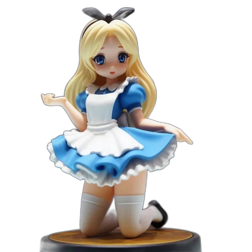 dress, 3d render, concept art, anime, cartoon, figurine, alice, wonderland transparent PNG cut-out