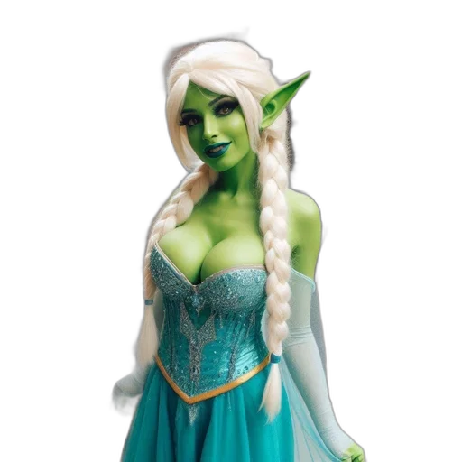 dress, dragon, staff, fantasy art, concept art, 3d render, pixel art, green transparent PNG cut-out