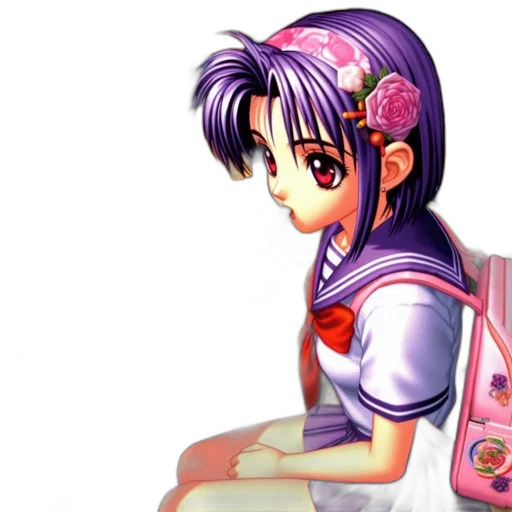 vaporwave, photorealistic, anime, pixel art, anime-style, scene, young, female transparent PNG cut-out