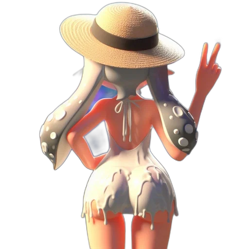 dress, hat, robot, staff, 3d render, concept art, pixel art, watercolor transparent PNG cut-out