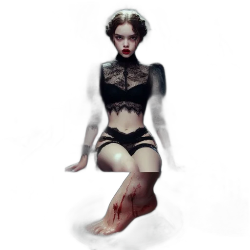 dress, creature, concept art, fantasy art, pixel art, photorealistic, dark, monochrome transparent PNG cut-out
