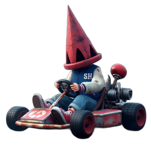 car, robot, hat, weapon, concept art, 3d render, fantasy art, photorealistic transparent PNG cut-out