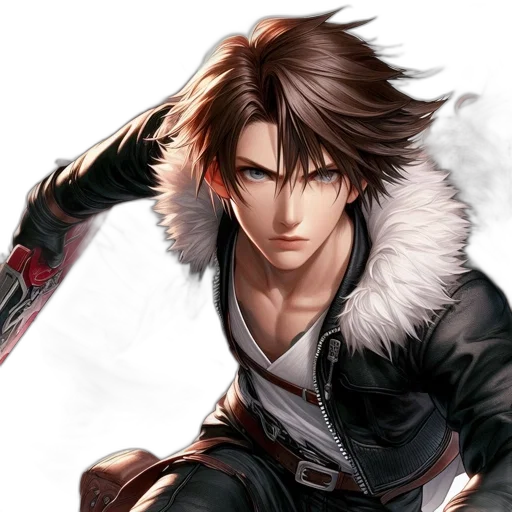 jacket, sword, fantasy art, concept art, photorealistic, comic book art, animated, male transparent PNG cut-out