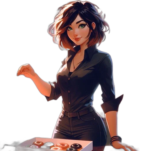 staff, dress, jacket, weapon, concept art, fantasy art, comic book art, cartoon transparent PNG cut-out