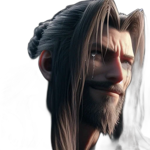 face, hair, staff, dragon, concept art, fantasy art, 3d render, photorealistic transparent PNG cut-out