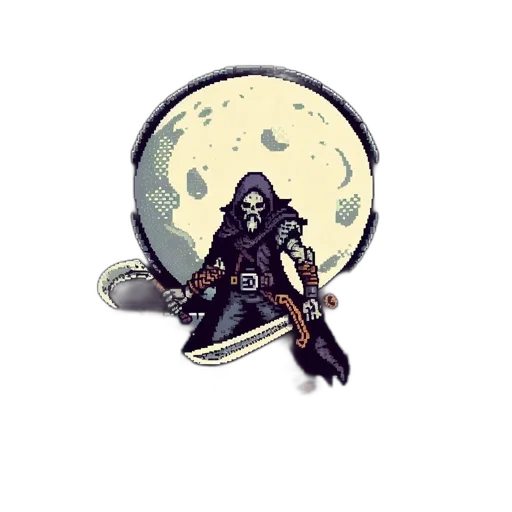 sword, weapon, staff, pixel art, fantasy art, concept art, comic book art, dark transparent PNG cut-out