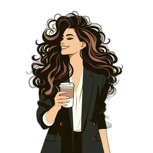 hair, jacket, cartoon, concept art, pixel art, watercolor, monochrome, earth tones transparent PNG cut-out