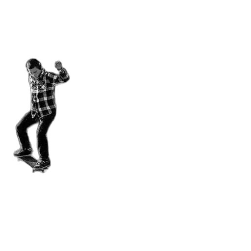 robot, shoes, jacket, skateboarder transparent PNG cut-out