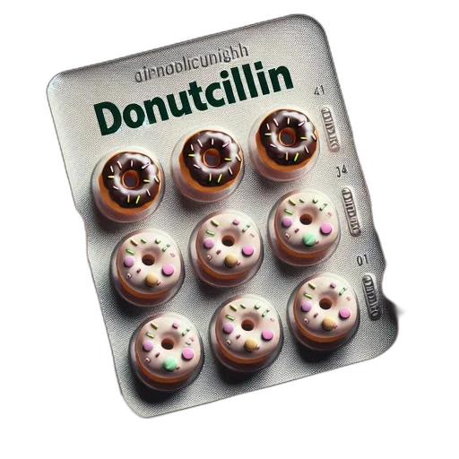 food, 3d render, playful, blister, pack, donutcillin, medication, wooden transparent PNG cut-out