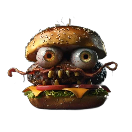 food, animal, creature, face, photorealistic, 3d render, concept art, pixel art transparent PNG cut-out
