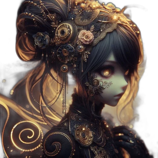 mask, crown, face, jewelry, fantasy art, concept art, photorealistic, anime transparent PNG cut-out