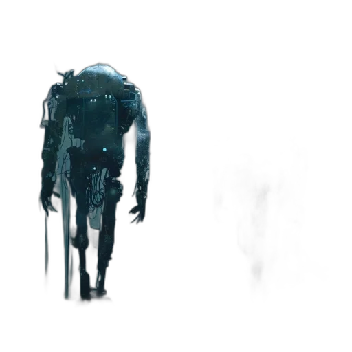 robot, creature, jacket, mask, concept art, pixel art, cyberpunk, comic book art transparent PNG cut-out