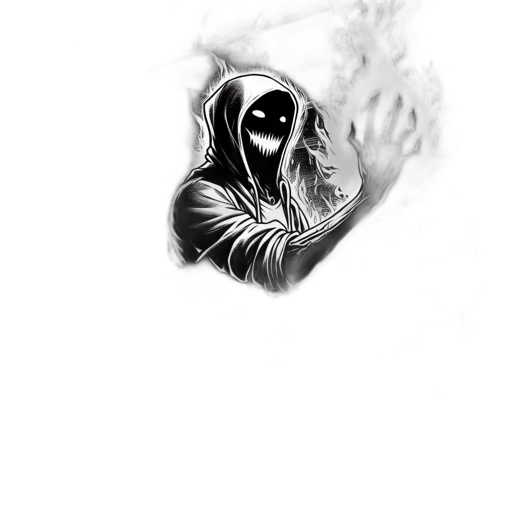 mask, jacket, face, creature, comic book art, concept art, pencil sketch, fantasy art transparent PNG cut-out