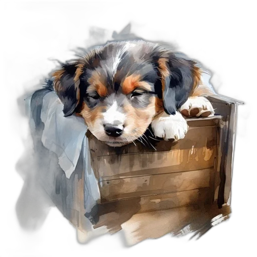 furniture, animal, photorealistic, watercolor, oil painting, concept art, illustration, features transparent PNG cut-out