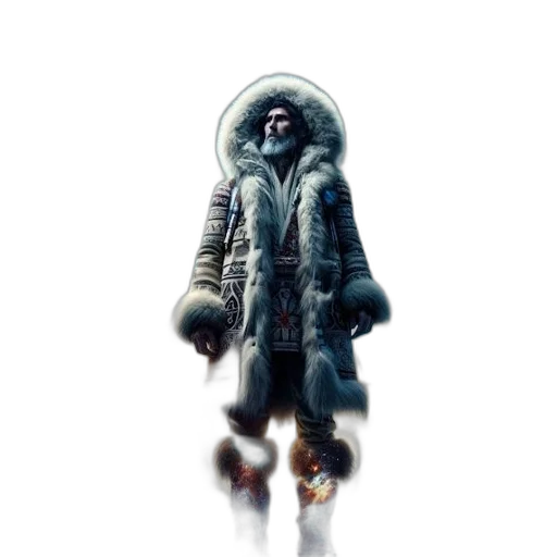 jacket, umbrella, creature, face, concept art, 3d render, pixel art, photorealistic transparent PNG cut-out