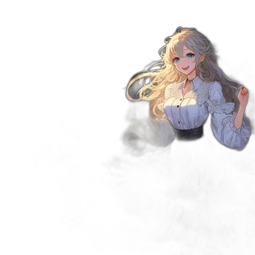 dress, staff, 3d render, fantasy art, concept art, anime, snow, fog transparent PNG cut-out