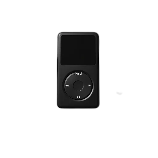 3d render, black, ipod, white, click, wheel, silver, connector transparent PNG cut-out