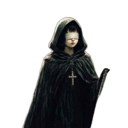 mask, staff, dress, creature, concept art, fantasy art, watercolor, 3d render transparent PNG cut-out