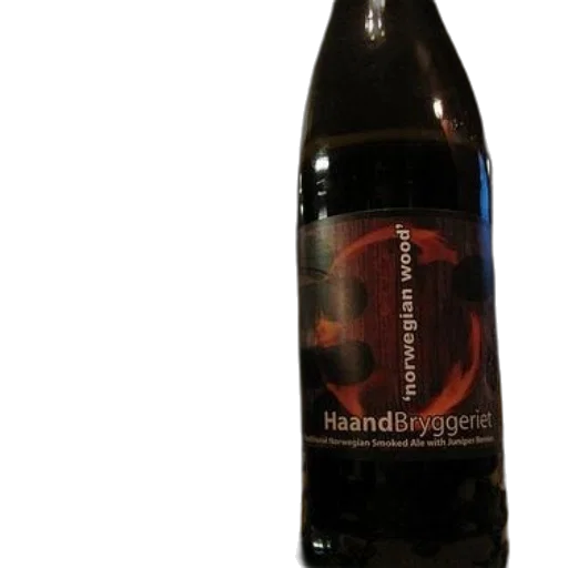 bottle, 3d render, haandbryggeriet, norwegian, wood, beer, sits, next transparent PNG cut-out