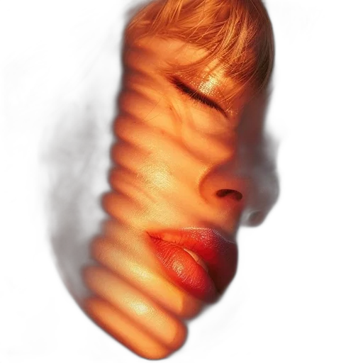 face, hair, mask, creature, photorealistic, 3d render, concept art, oil painting transparent PNG cut-out