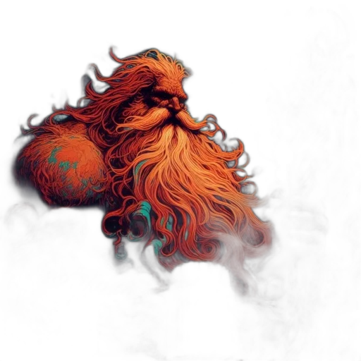 dragon, creature, hair, mask, concept art, fantasy art, watercolor, pixel art transparent PNG cut-out