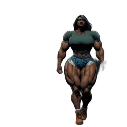 concept art, 3d render, comic book art, powerful, woman, stands, idyllic, setting transparent PNG cut-out
