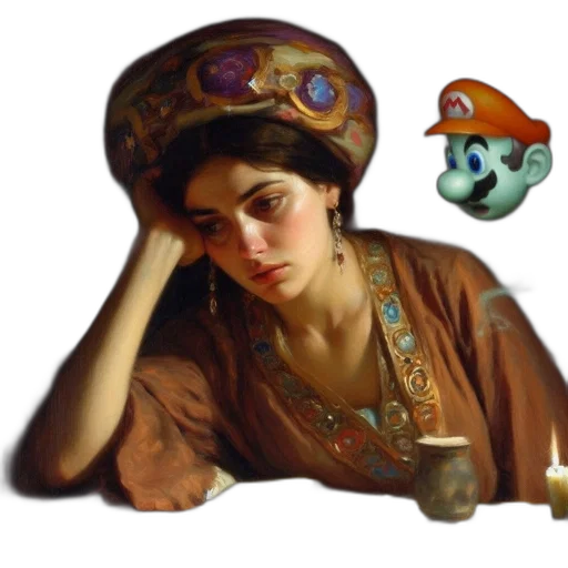 hat, crown, jewelry, face, oil painting, concept art, photorealistic, pixel art transparent PNG cut-out