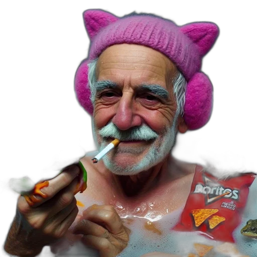 animal, hat, creature, mask, vaporwave, concept art, photorealistic, 3d render transparent PNG cut-out