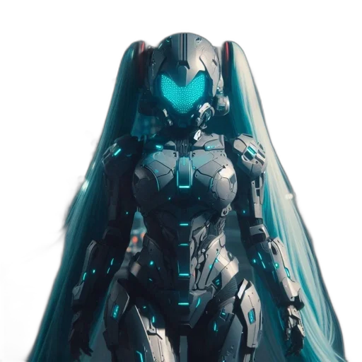 robot, dress, mask, face, concept art, 3d render, comic book art, cyberpunk transparent PNG cut-out