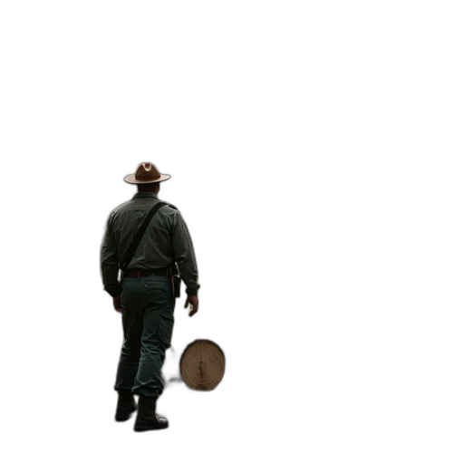 hat, staff, weapon, jacket transparent PNG cut-out