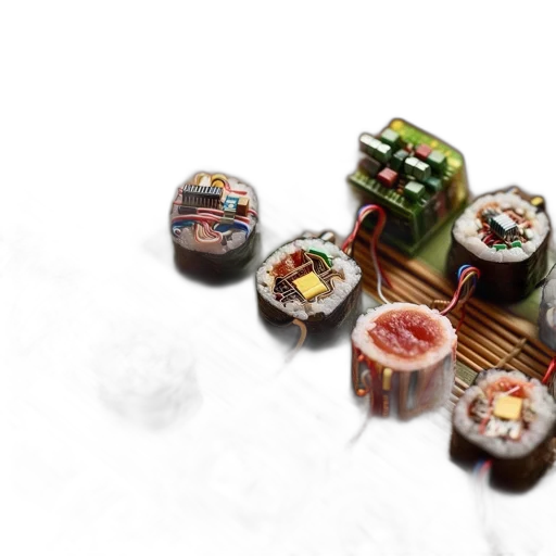 food, jewelry, 3d render, photorealistic, concept art, pixel art, sushi, rolls transparent PNG cut-out