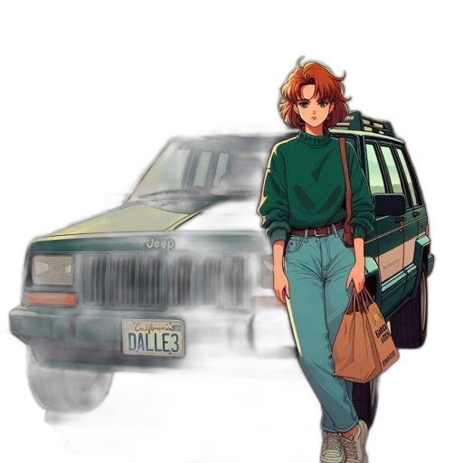 car, jacket, dress, shoes, concept art, pixel art, photorealistic, watercolor transparent PNG cut-out
