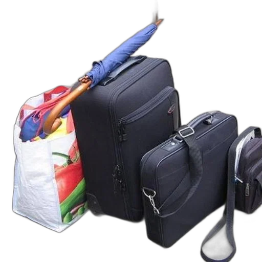 staff, weapon, black, suitcase, umbrella, sticking, out, next transparent PNG cut-out
