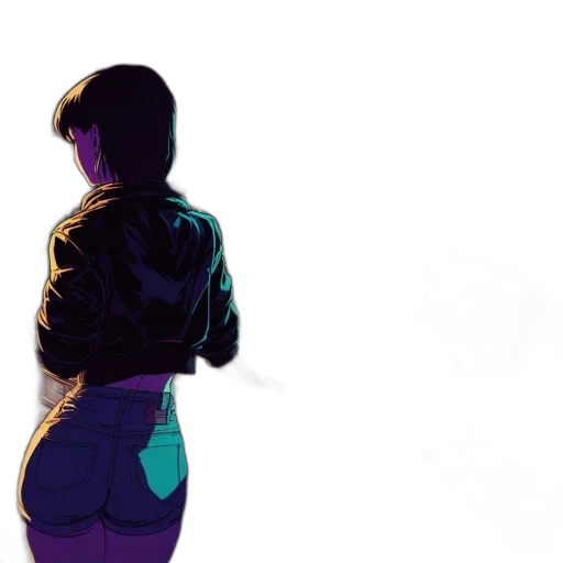 jacket, dress, robot, weapon, concept art, comic book art, watercolor, cyberpunk transparent PNG cut-out