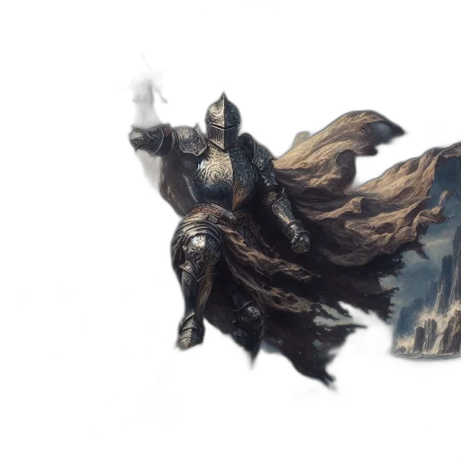 weapon, dragon, sword, mask, concept art, fantasy art, comic book art, 3d render transparent PNG cut-out