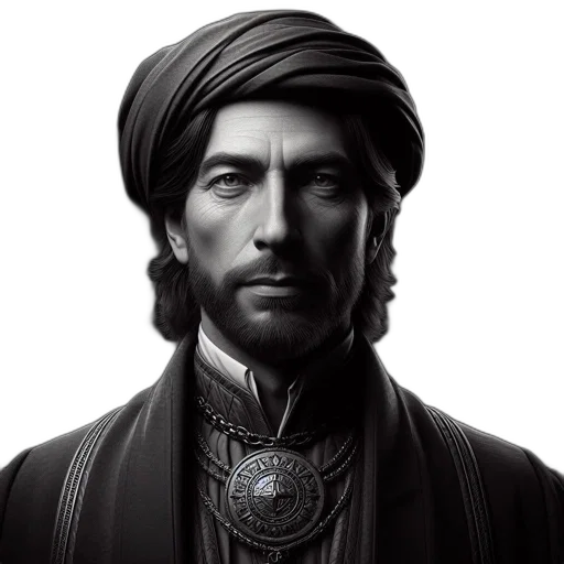 face, staff, crown, photorealistic, pencil sketch, fantasy art, concept art, man transparent PNG cut-out