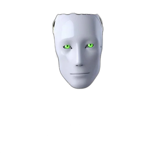 mask, face, robot, creature, 3d render, concept art, photorealistic, vaporwave transparent PNG cut-out