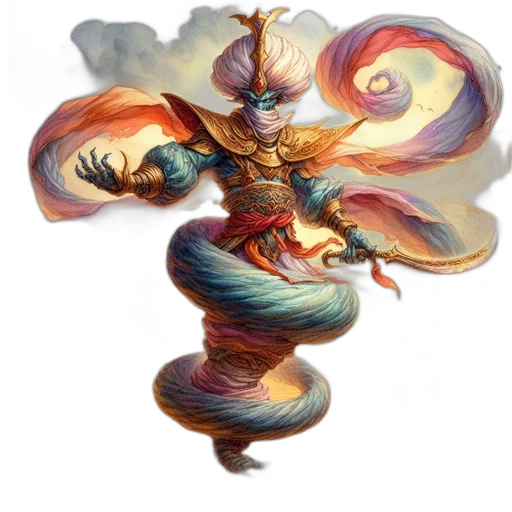 dragon, staff, creature, fantasy art, concept art, watercolor, underwater, golden transparent PNG cut-out