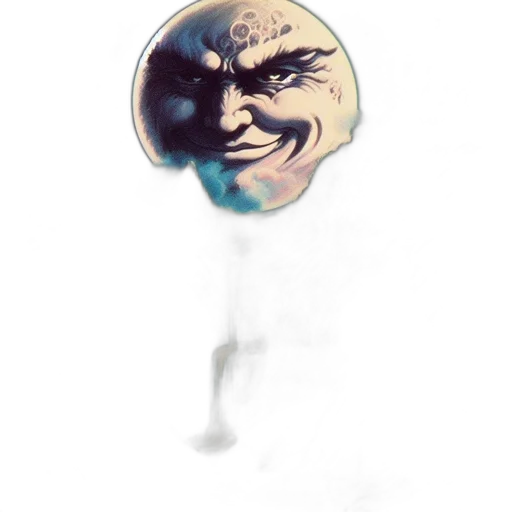 mask, face, creature, staff, concept art, comic book art, watercolor, 3d render transparent PNG cut-out