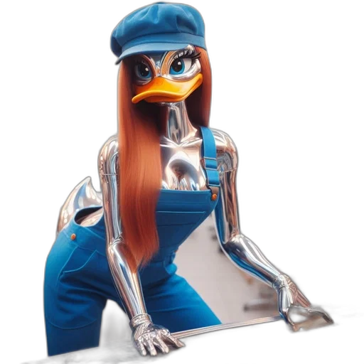 robot, mask, animal, dress, concept art, 3d render, vaporwave, cartoon transparent PNG cut-out