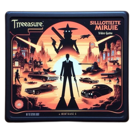 illustration, vintage, nes, box, game, titled, treasure, featuring transparent PNG cut-out