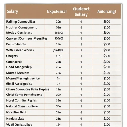 salary, table, showing, different, positions, experienced, work transparent PNG cut-out
