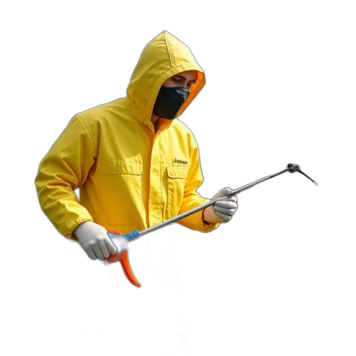 staff, jacket, weapon, umbrella, person, yellow, hazmat, suit transparent PNG cut-out