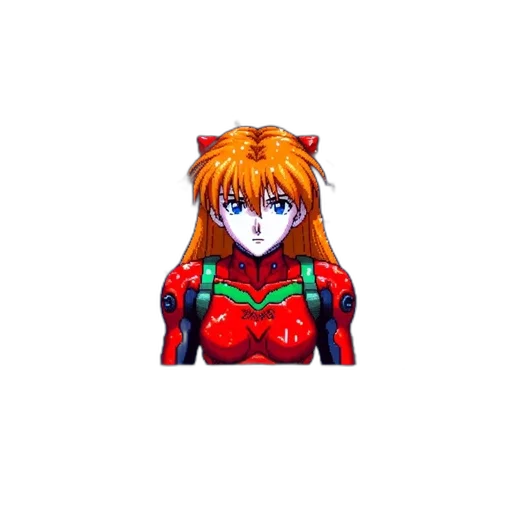 robot, dress, face, jacket, pixel art, anime, vaporwave, 3d render transparent PNG cut-out