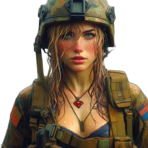 weapon, face, jacket, hat, concept art, photorealistic, fantasy art, oil painting transparent PNG cut-out