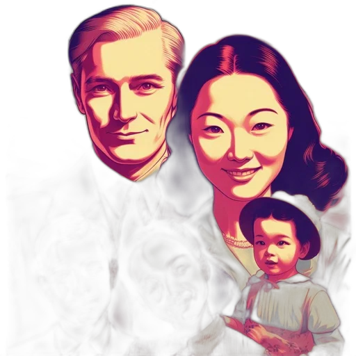 face, photorealistic, oil painting, pixel art, vaporwave, fire, family, five transparent PNG cut-out