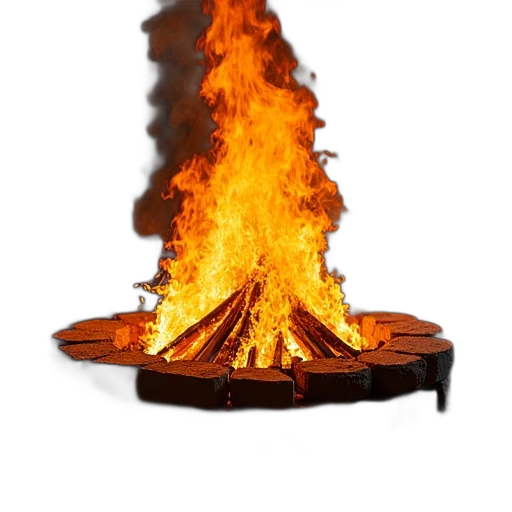 jacket, furniture, crown, shoes, 3d render, concept art, photorealistic, fire transparent PNG cut-out